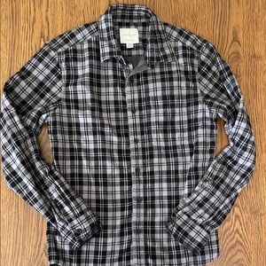 Black and Gray Plaid Men's Shirt American Eagle